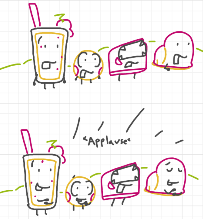 A panel from Ready Oar Knot, episode three of the Board Boards object show by Furretwalk/WalkingFurret.